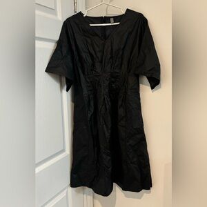 4/$30Women’s Culture black faux leather dress pleated waistline M with pockets